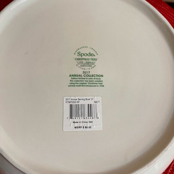 Spode Christmas Tree Annual Serving Bowl 2017 NWT - Picture 8 of 12